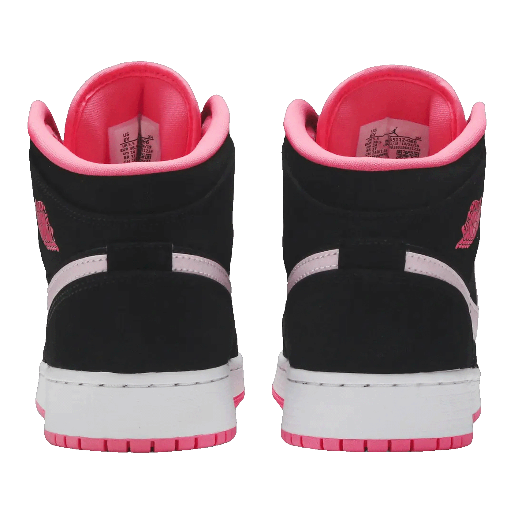Nike Air Jordan 1 Mid Black Digital Pink (GS) Back