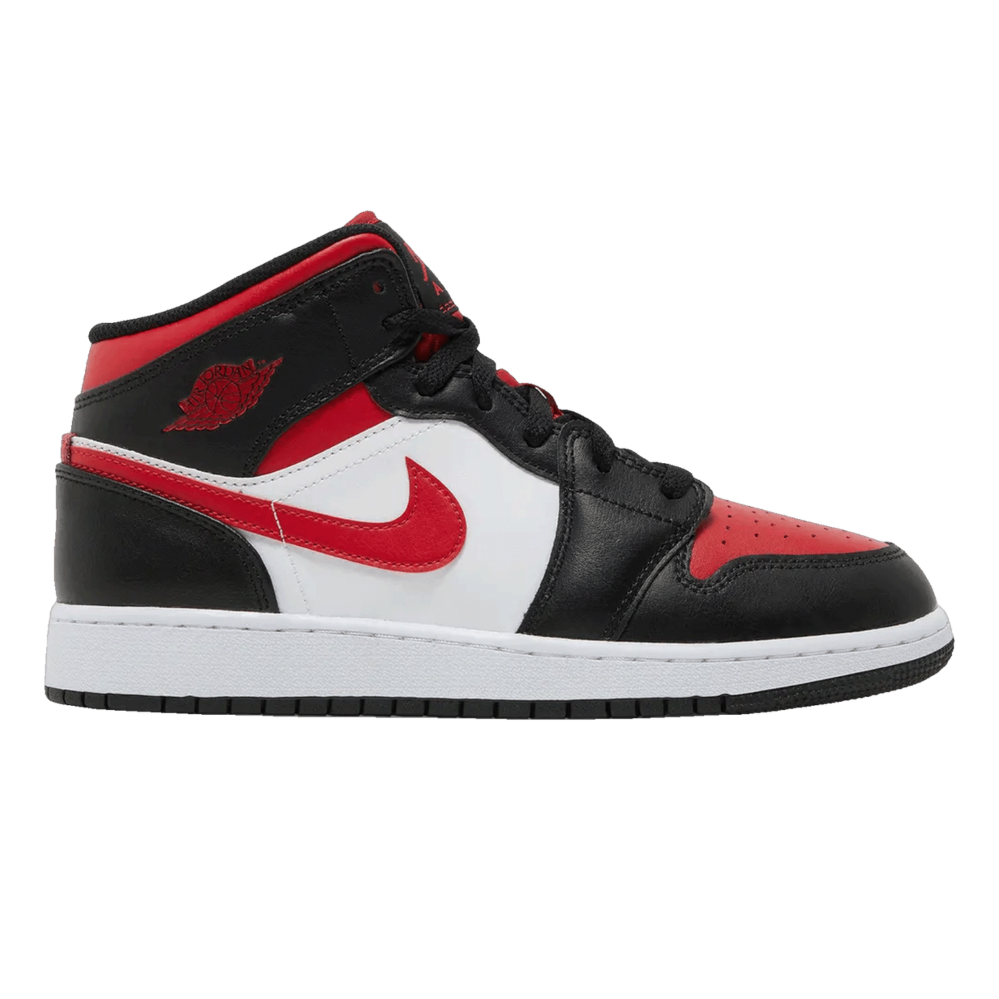 Nike Air Jordan 1 Mid Black Fire Red (GS)