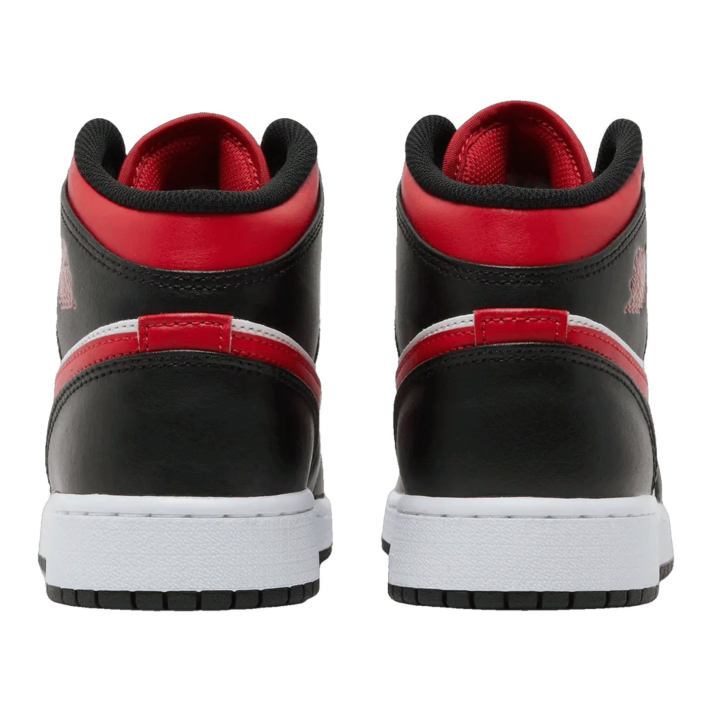 Nike Air Jordan 1 Mid Black Fire Red (GS) Back