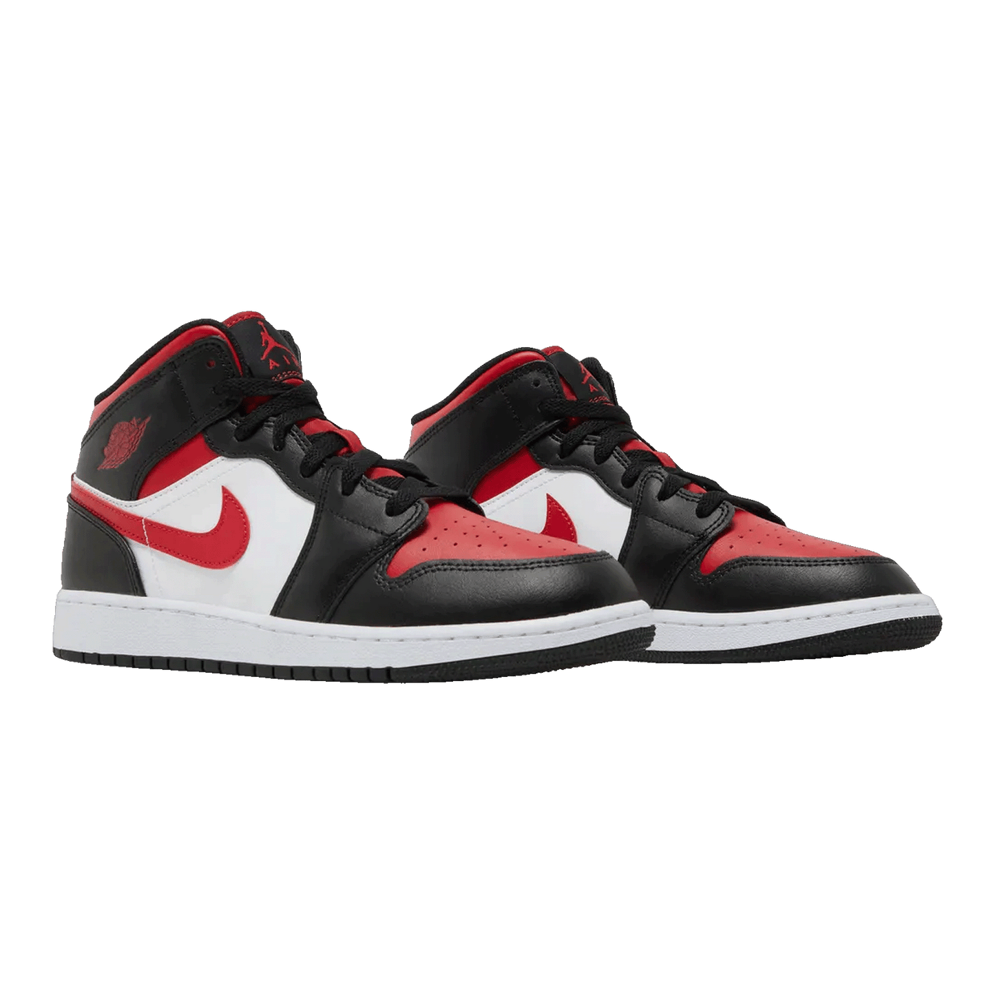 Nike Air Jordan 1 Mid Black Fire Red (GS) Side