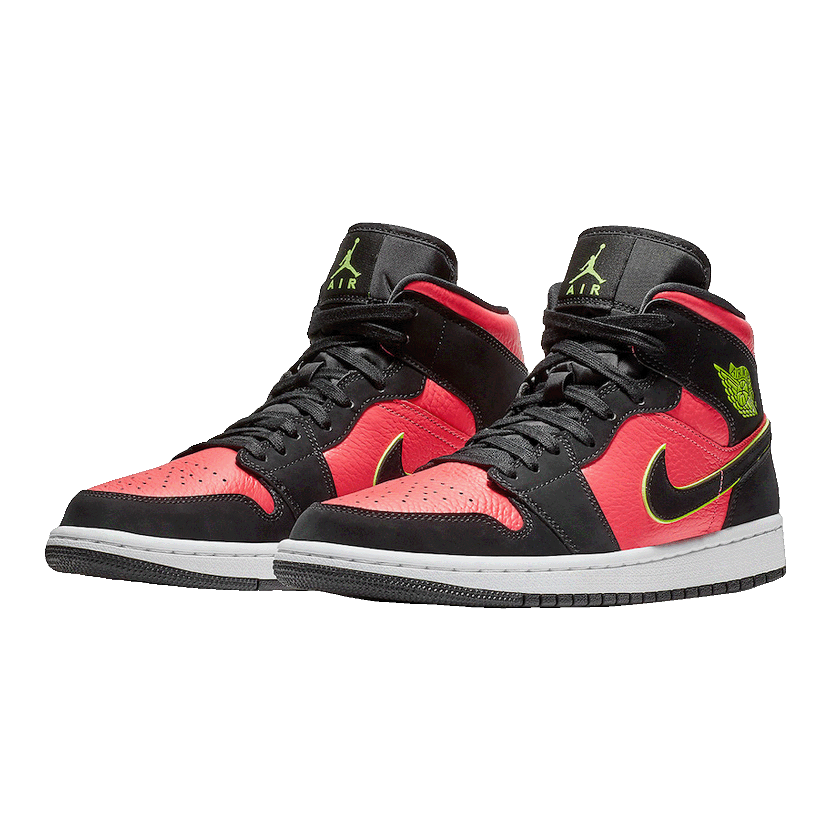 Nike Air Jordan 1 Mid Black Hot Punch (W) Side