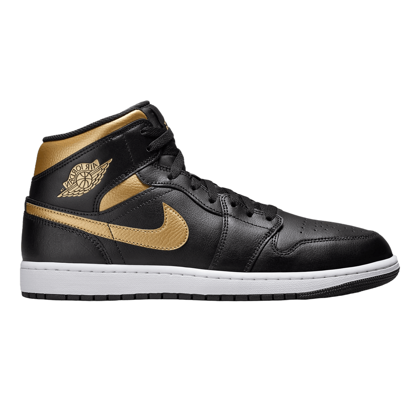 Nike Air Jordan 1 Mid Black Metallic Gold