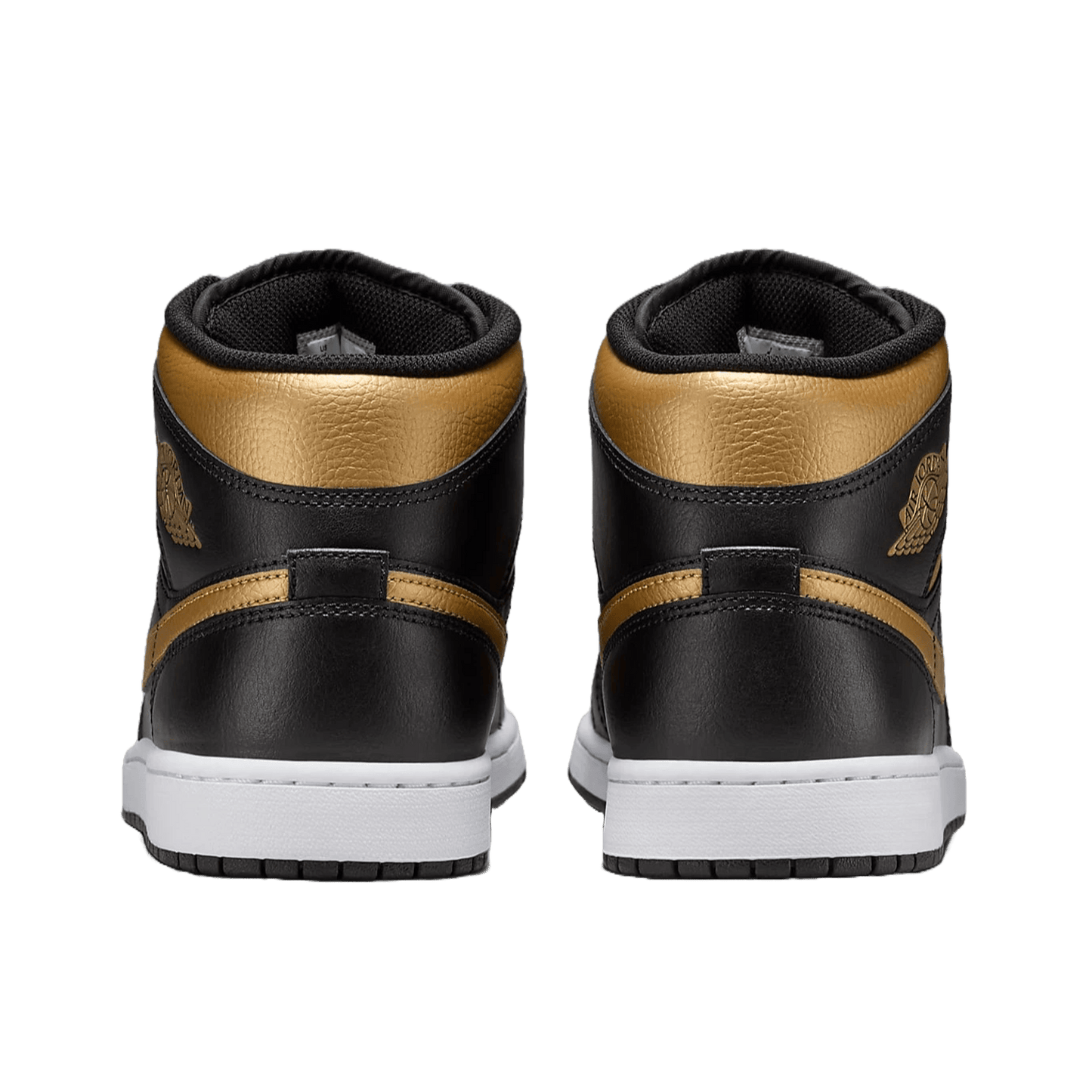 Nike Air Jordan 1 Mid Black Metallic Gold Back