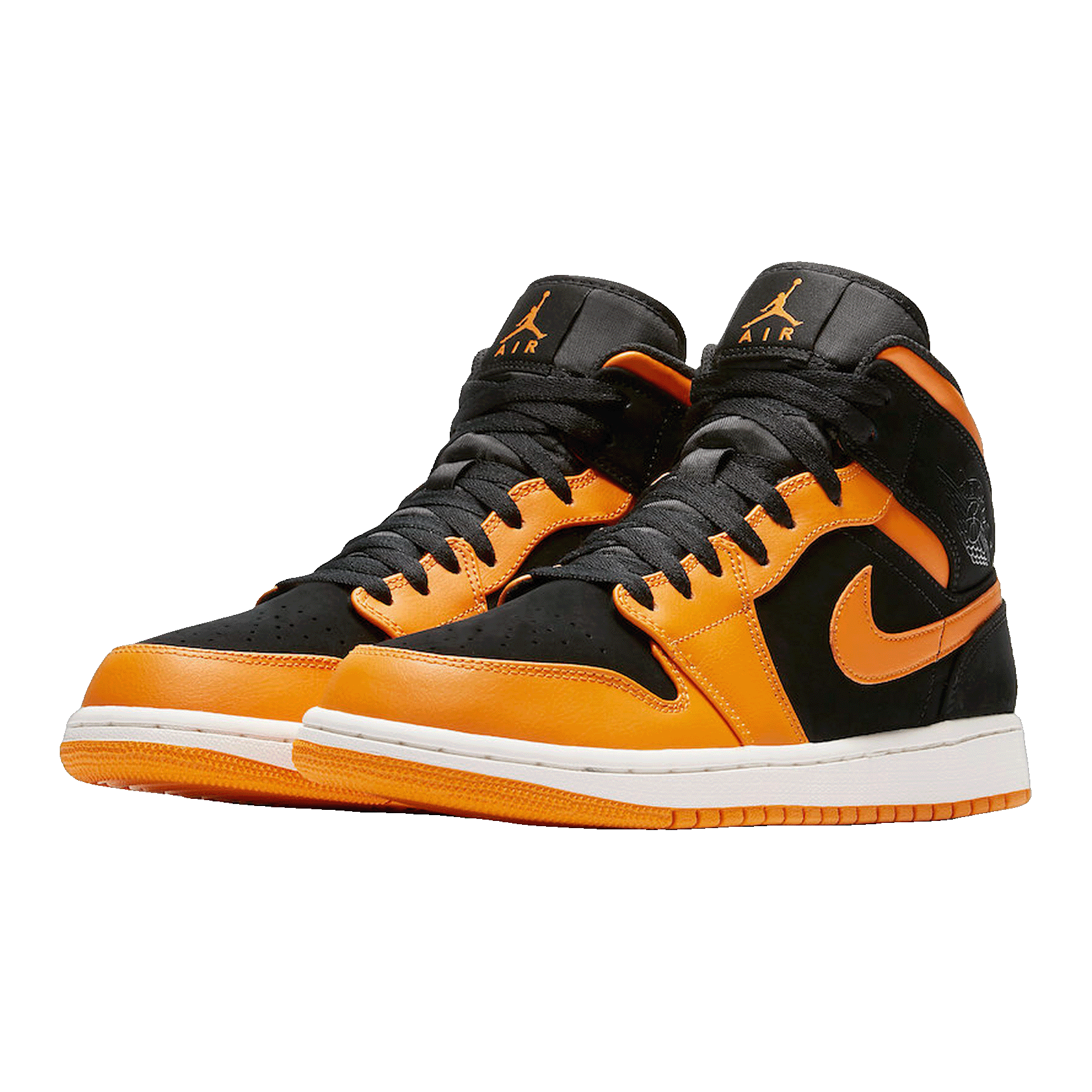 Nike Air Jordan 1 Mid Black Orange Peel Side