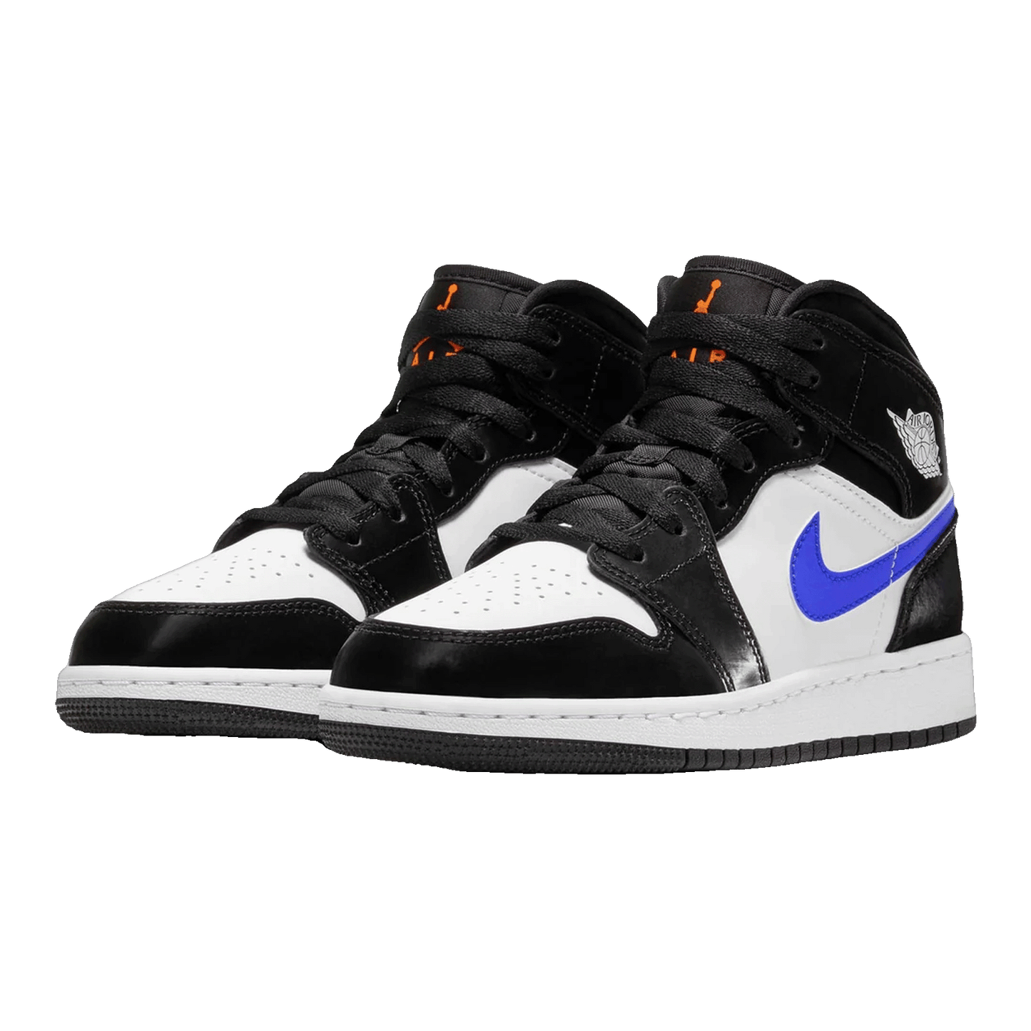 Nike Air Jordan 1 Mid Black Racer Blue White (GS) Side