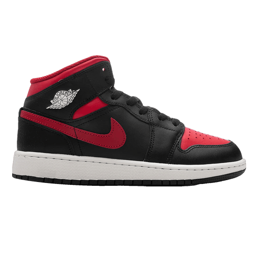 Nike Air Jordan 1 Mid Black Summit White Varsity Red (GS)
