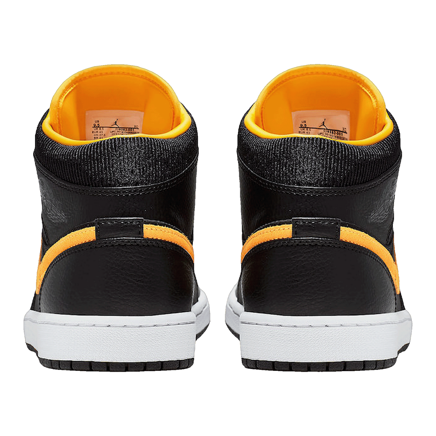 Nike Air Jordan 1 Mid Black University Gold Back