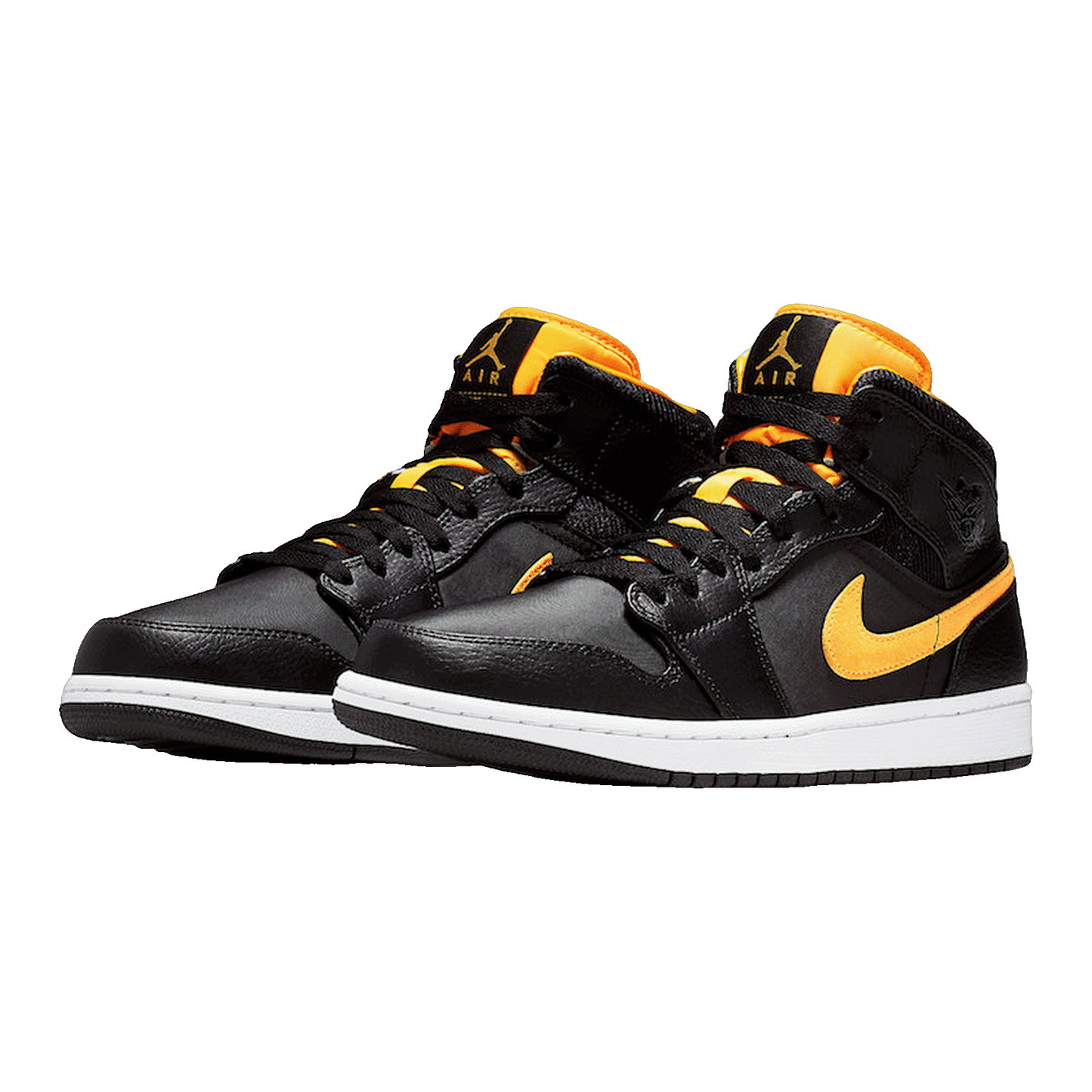 Nike Air Jordan 1 Mid Black University Gold Side