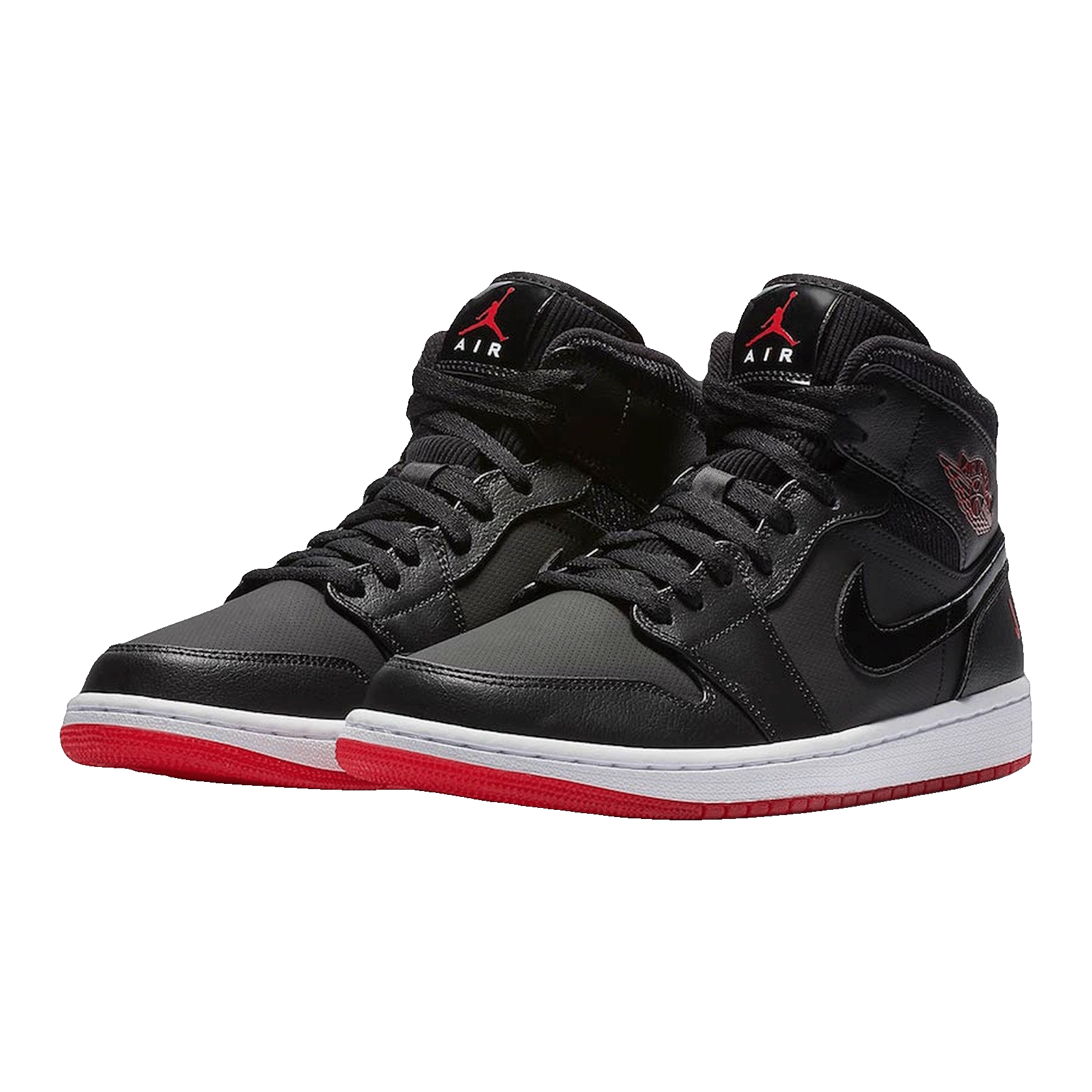 Nike Air Jordan 1 Mid Black University Red Side
