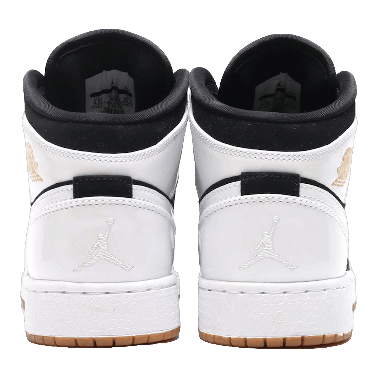Nike Air Jordan 1 Mid Black White Gold (GS) Back