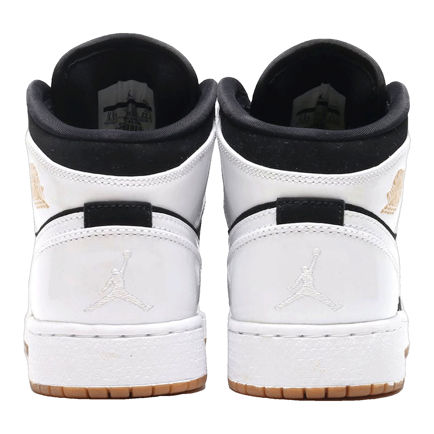 Nike Air Jordan 1 Mid Black White Gold (GS) Back