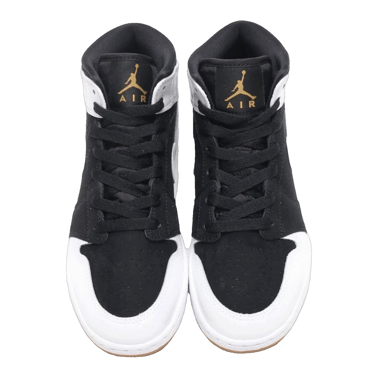 Nike Air Jordan 1 Mid Black White Gold (GS) Oben