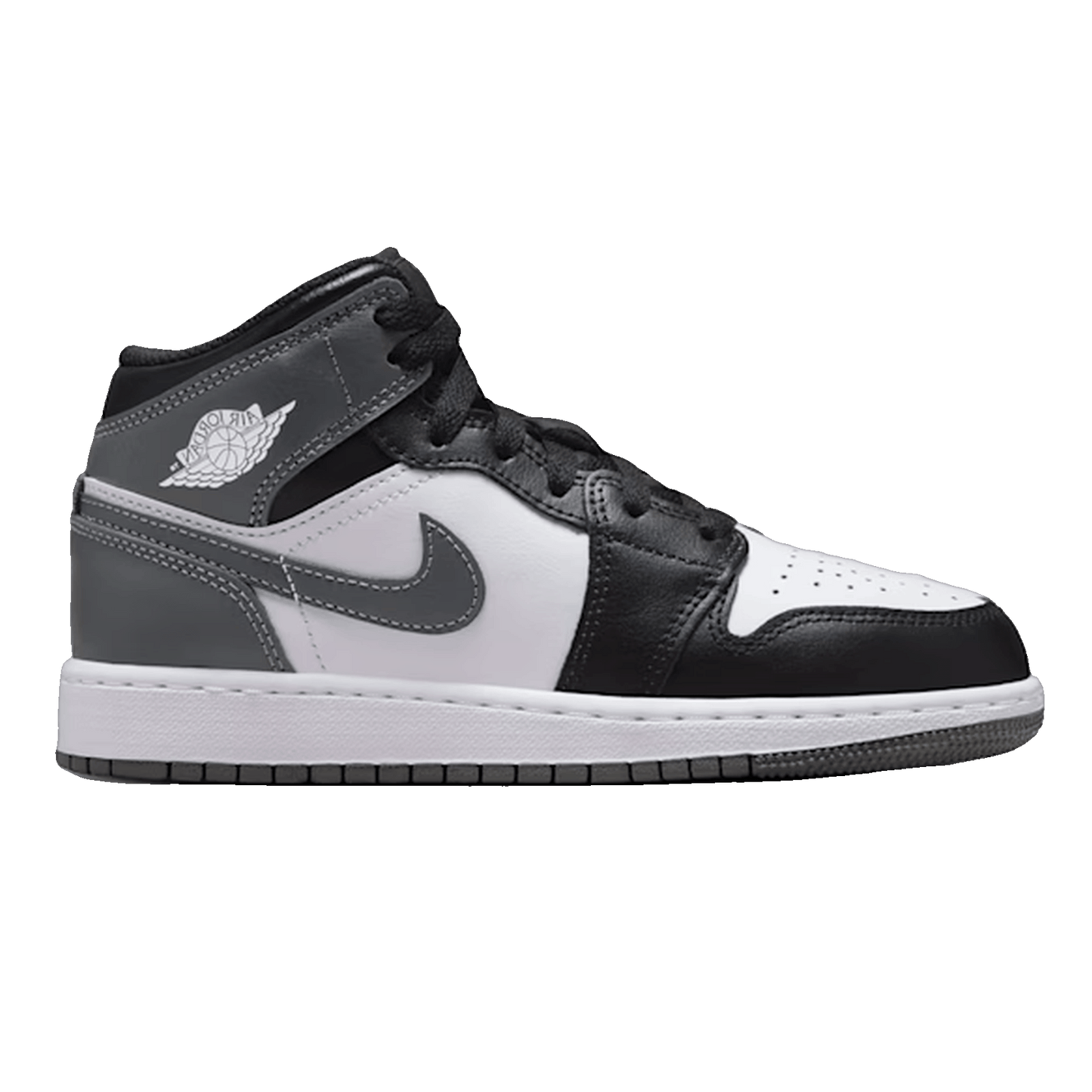 Nike Air Jordan 1 Mid Black White Iron Grey (GS)