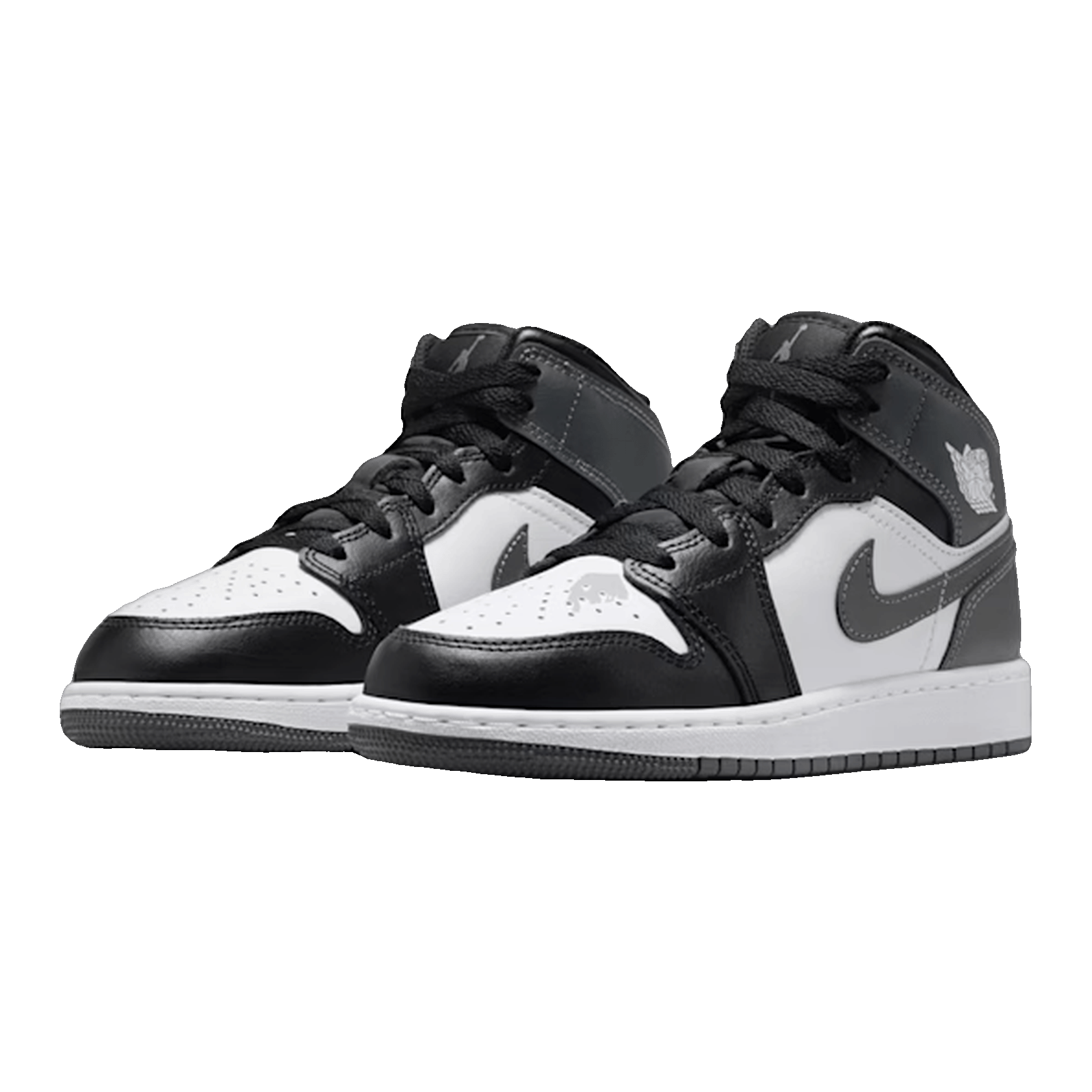 Nike Air Jordan 1 Mid Black White Iron Grey (GS) Side