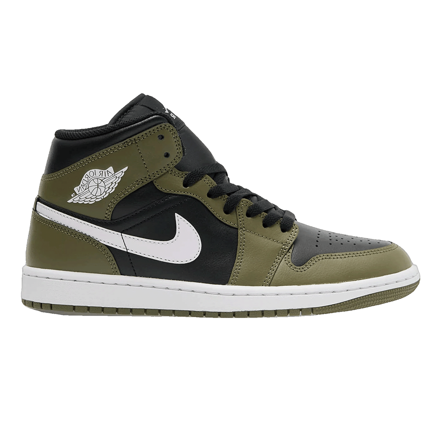 Nike Air Jordan 1 Mid Black White Olive