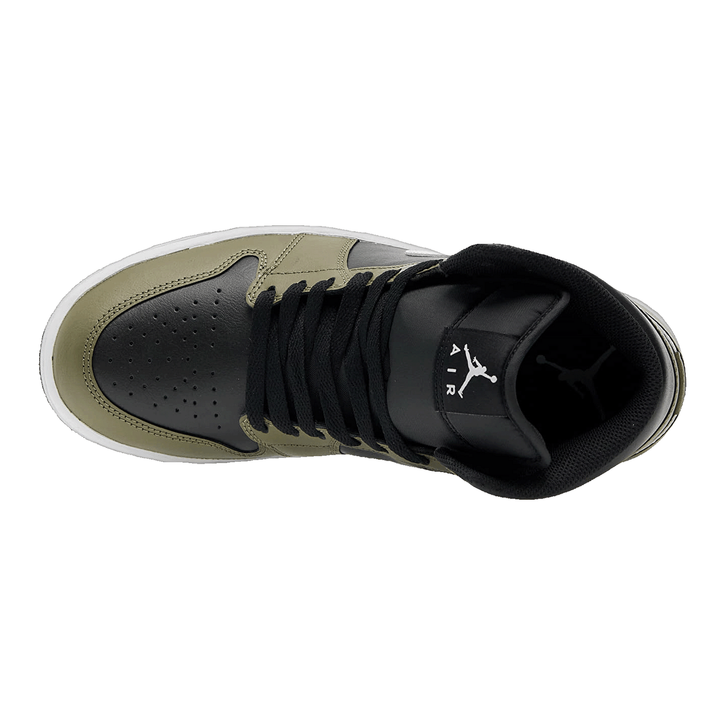 Nike Air Jordan 1 Mid Black White Olive Oben