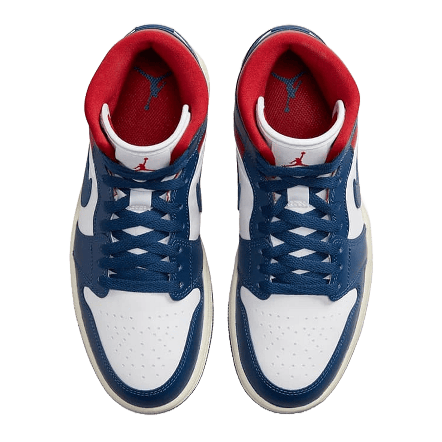 Nike Air Jordan 1 Mid French Blue Gym Red (W) Oben