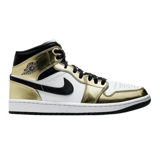 Nike Air Jordan 1 Mid Metallic Gold Black White