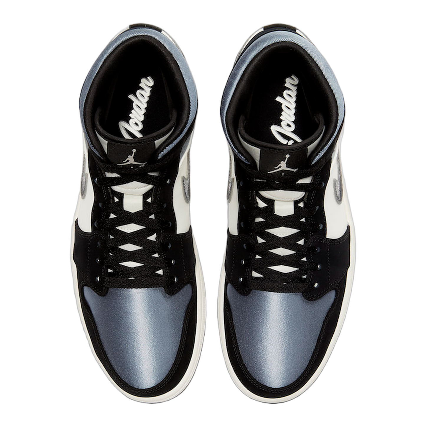 Nike Air Jordan 1 Mid Satin Grey Toe Oben