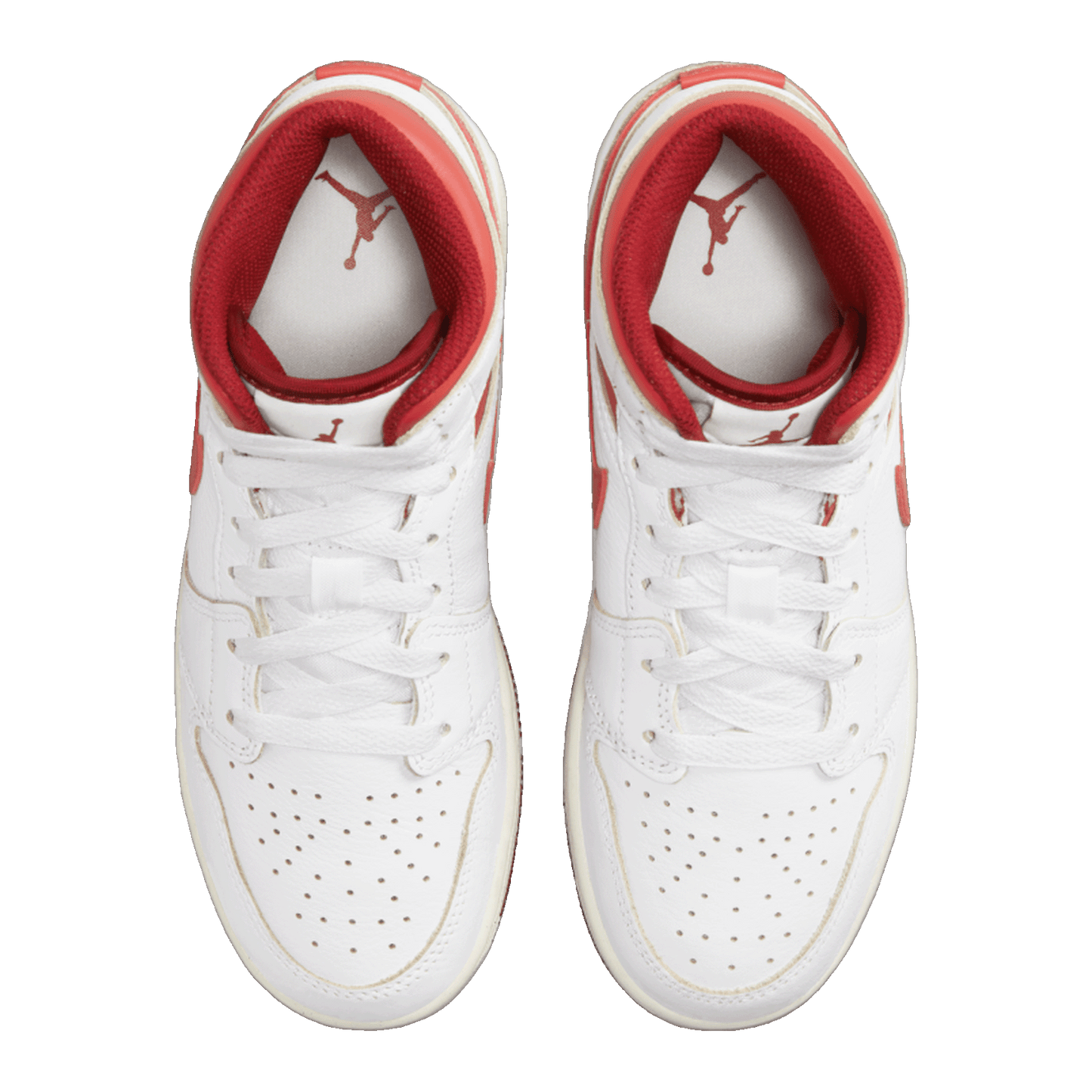 Nike Air Jordan 1 Mid SE White Dune Red (GS) Oben