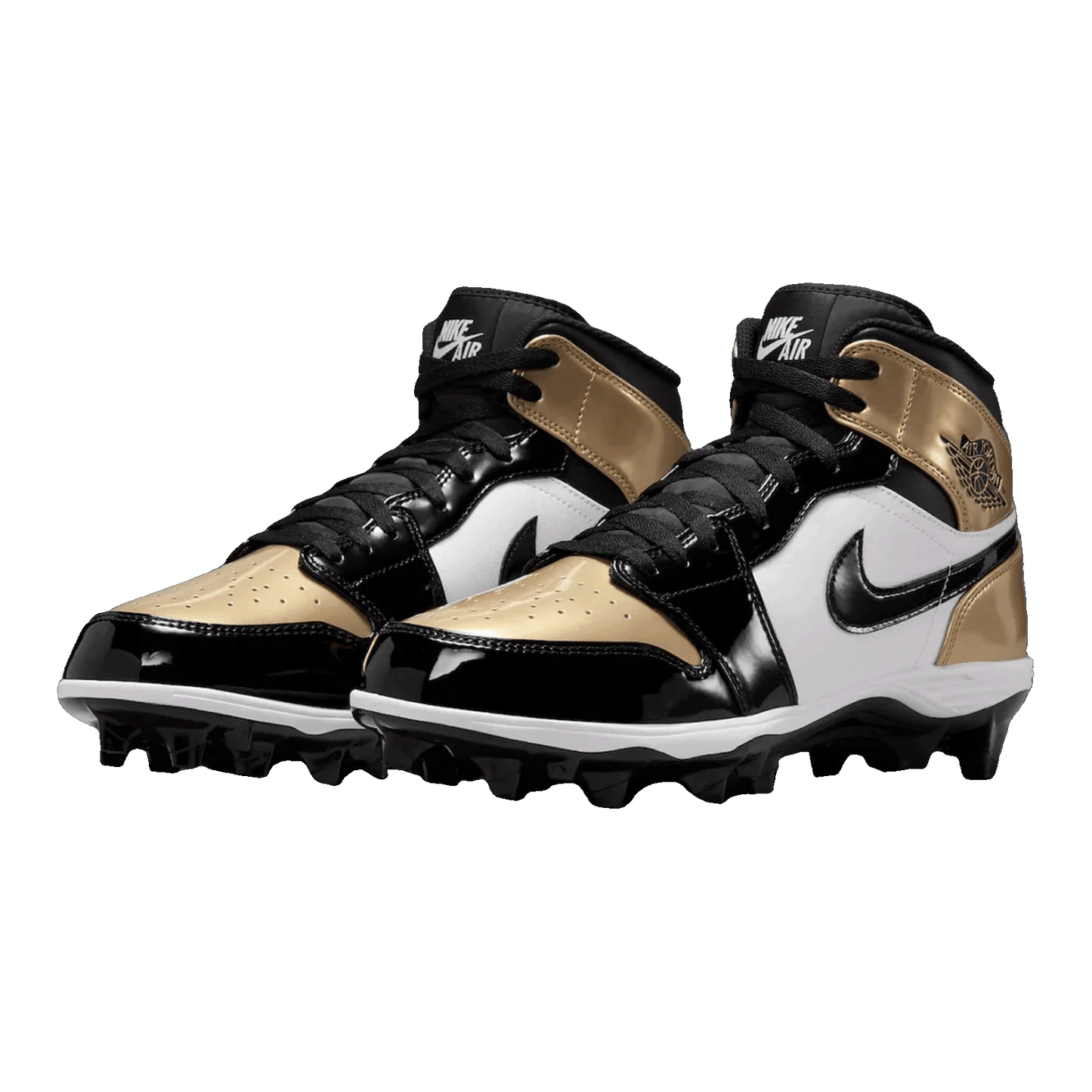 Nike Air Jordan 1 Mid TD Cleat Gold Toe Side