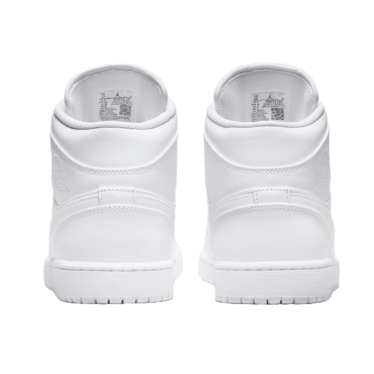 Nike Air Jordan 1 Mid Triple White Back