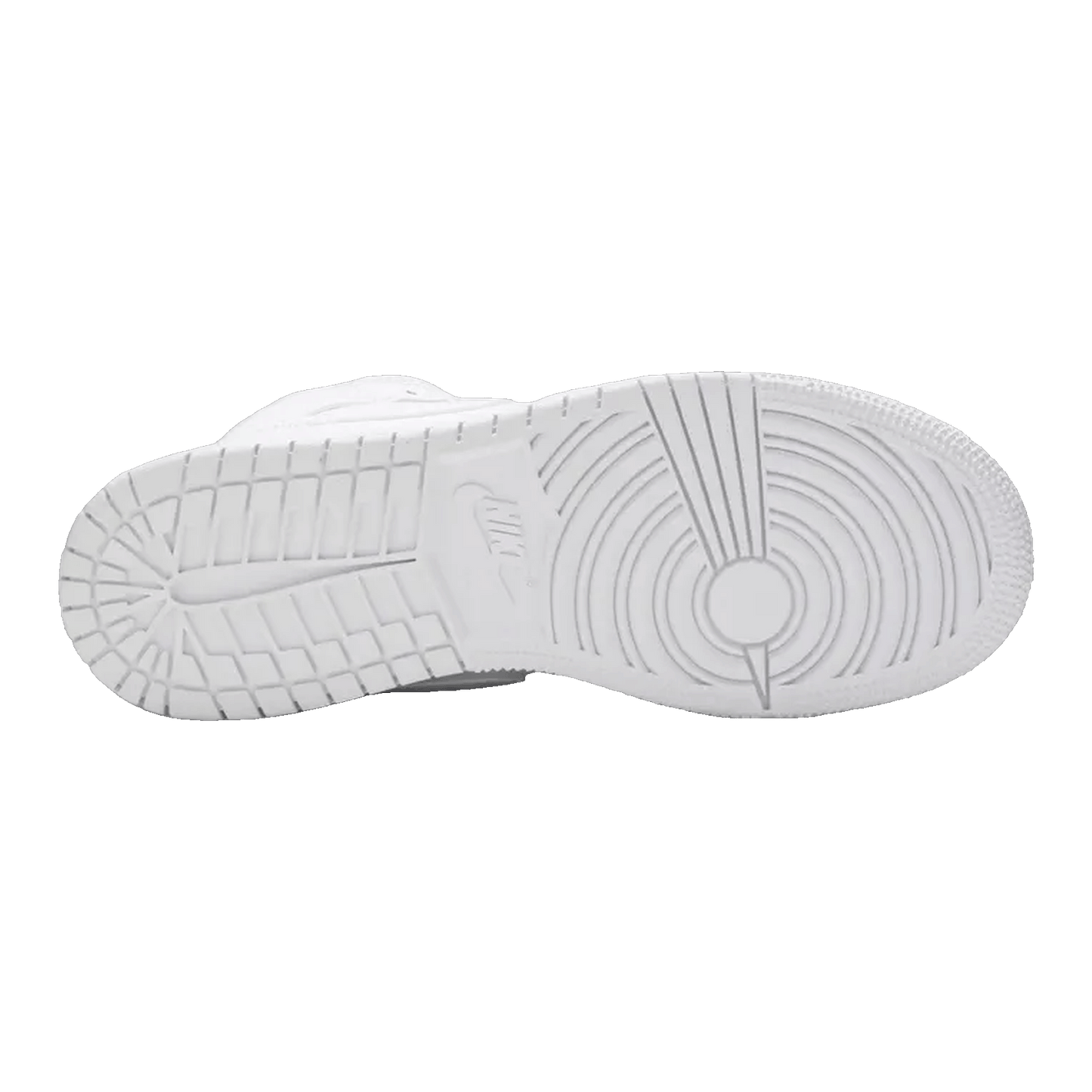 Nike Air Jordan 1 Mid Triple White Tumbled Leather (GS)