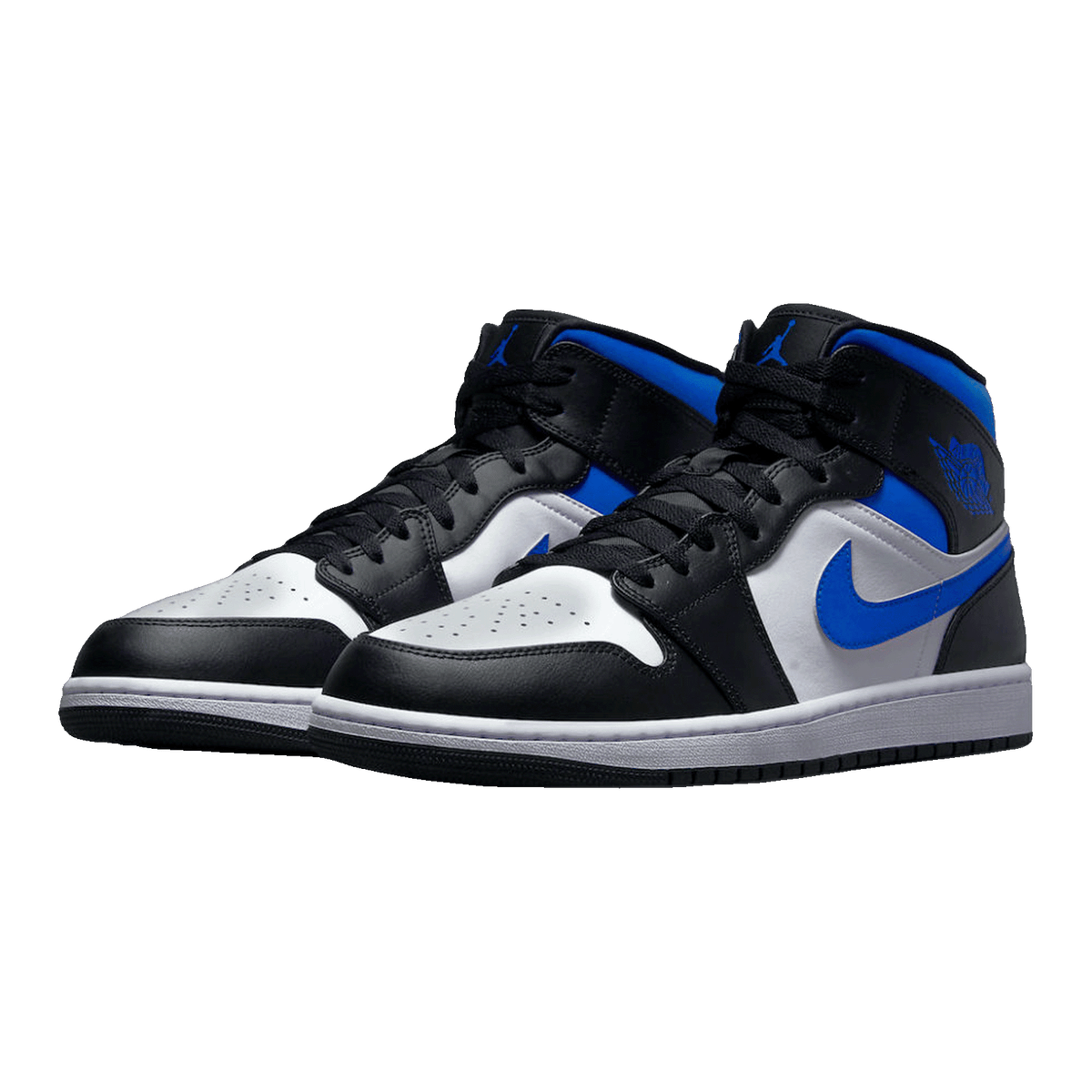 Nike Air Jordan 1 Mid White Black Racer Blue (GS) 554725-140
