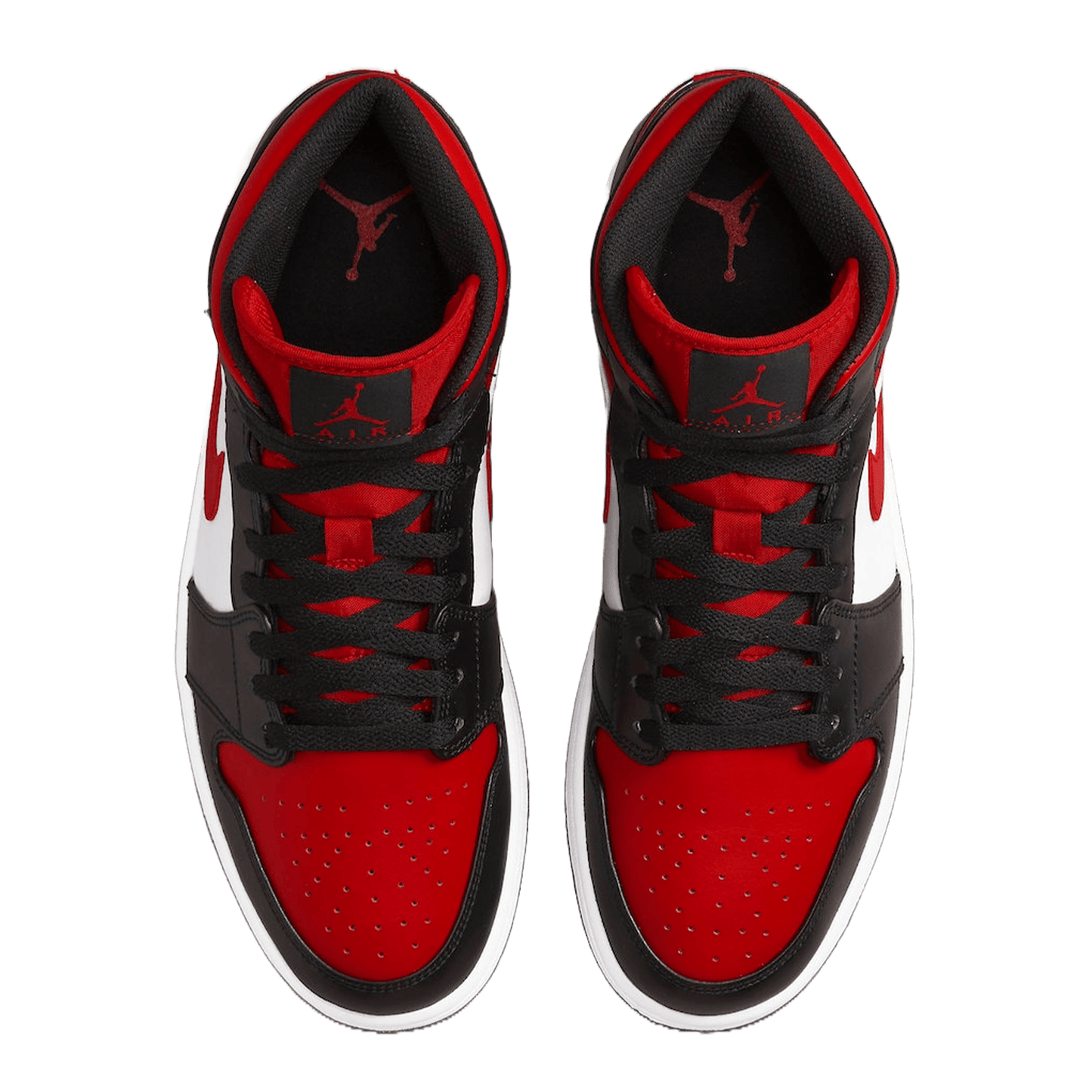 Nike Air Jordan 1 Mid White Black Red (2022) Oben