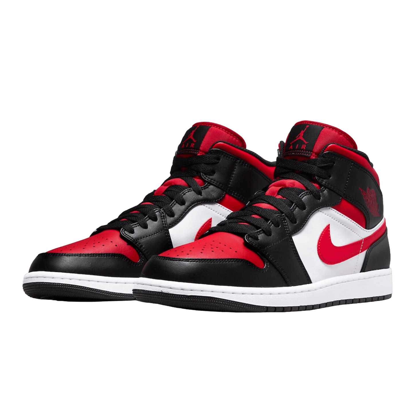Nike Air Jordan 1 Mid White Black Red (2022) Side