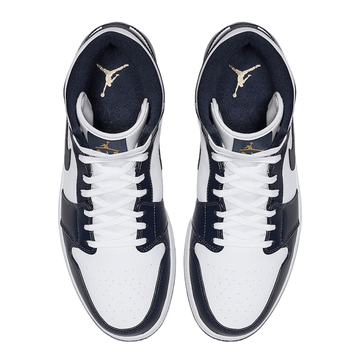 Nike Air Jordan 1 Mid White Metallic Gold Obsidian Oben