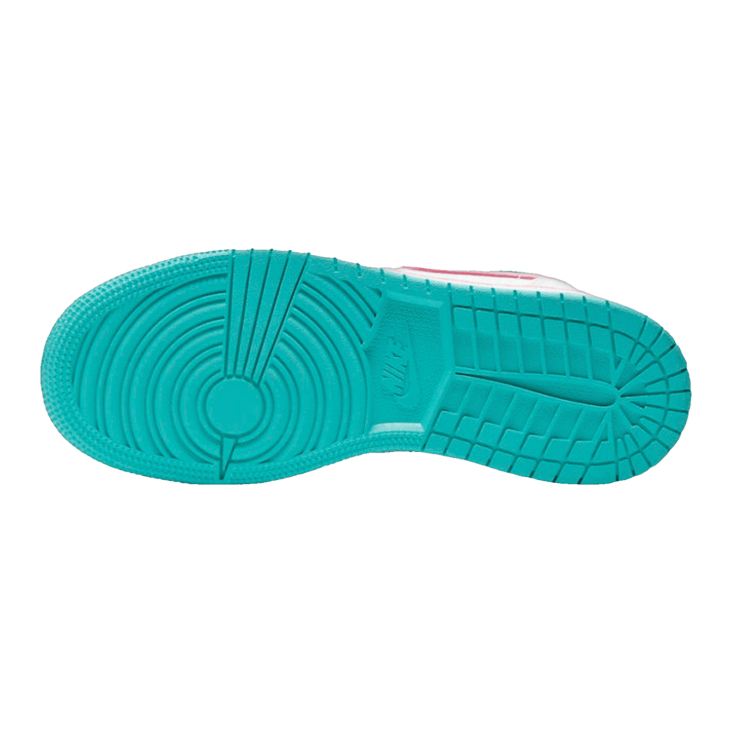 Nike Air Jordan 1 Mid White Pink Green Soar (GS) Sohle