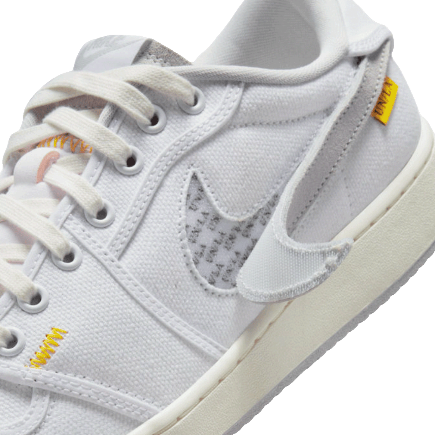 Nike Air Jordan 1 Retro AJKO Low SP Union White Canvas Detail
