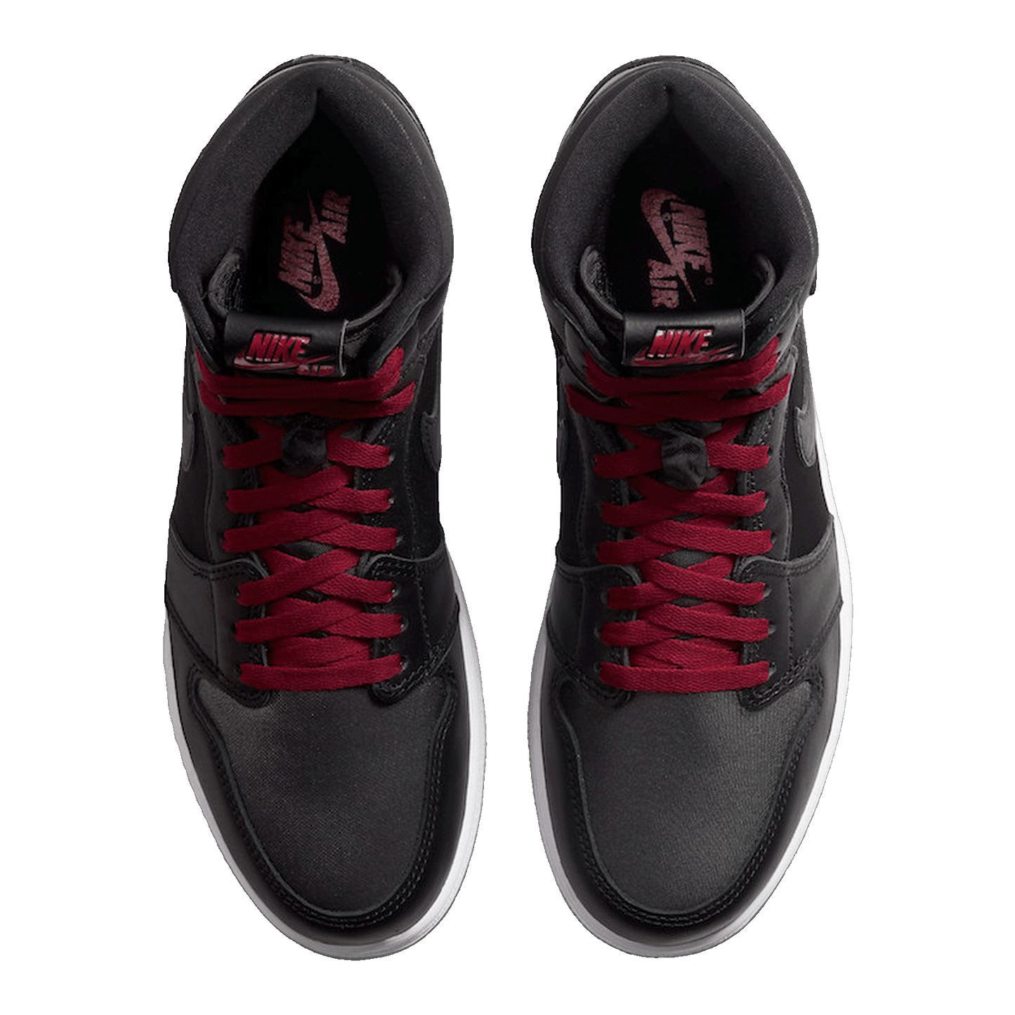 Nike Air Jordan 1 Retro High Black Satin Gym Red Black (GS) Oben