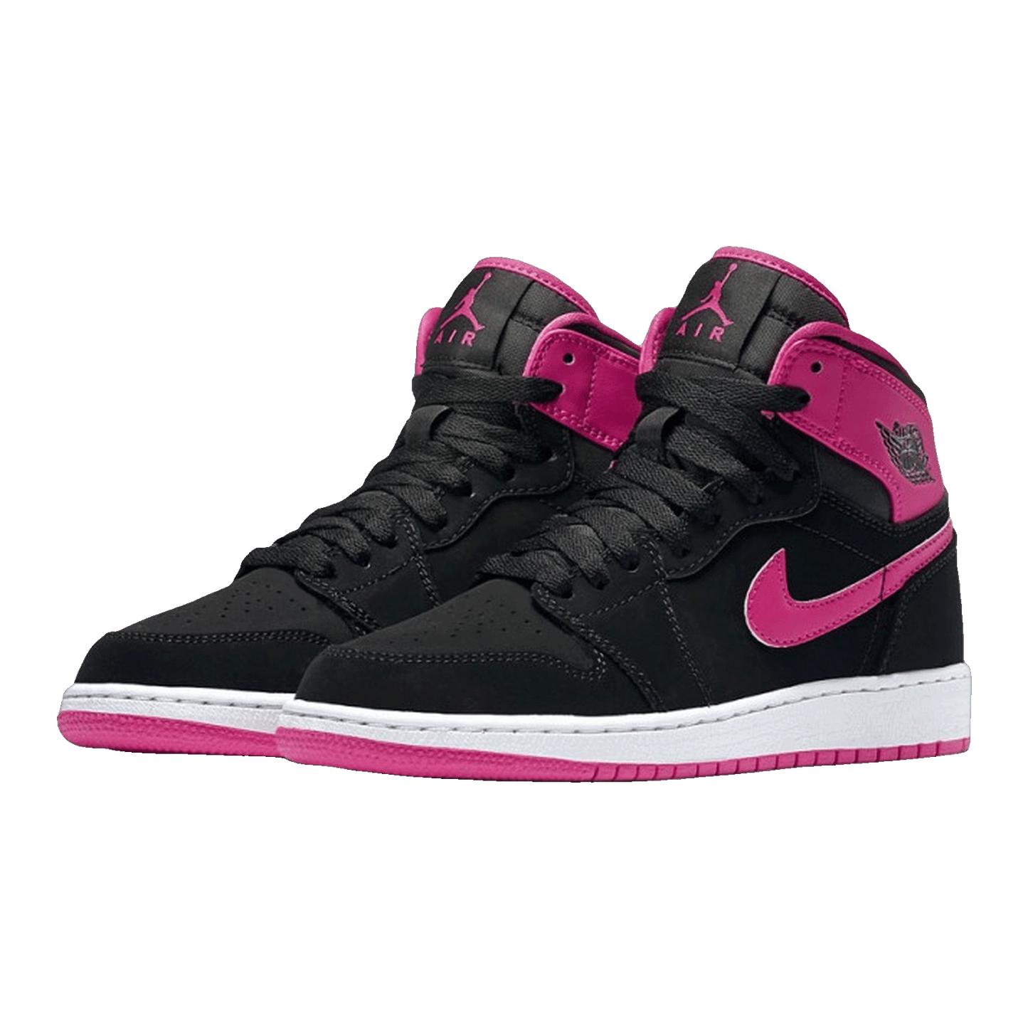 Nike Air Jordan 1 Retro High Black Vivid Pink (GS) Side
