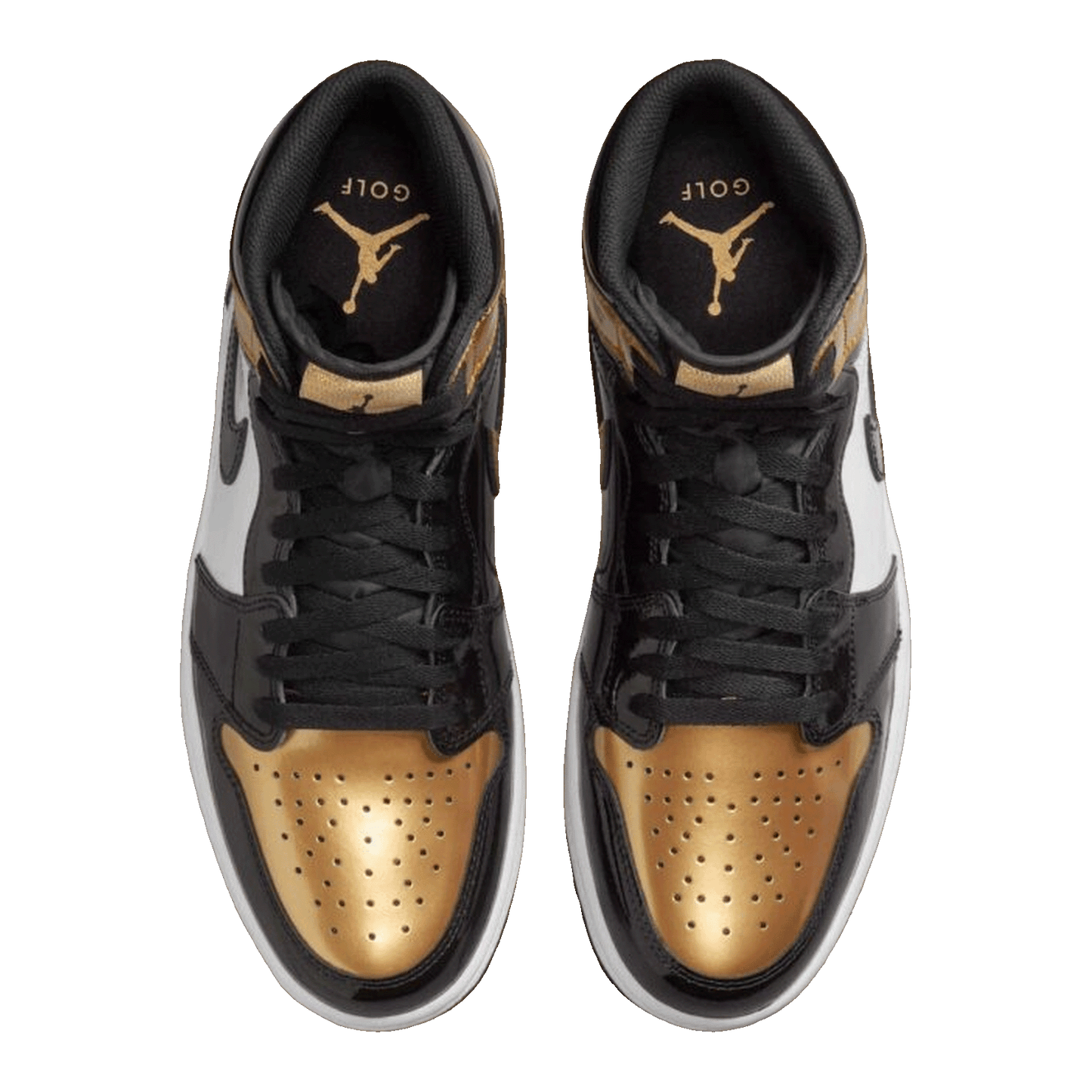 Nike Air Jordan 1 Retro High Golf Patent Gold Toe Oben