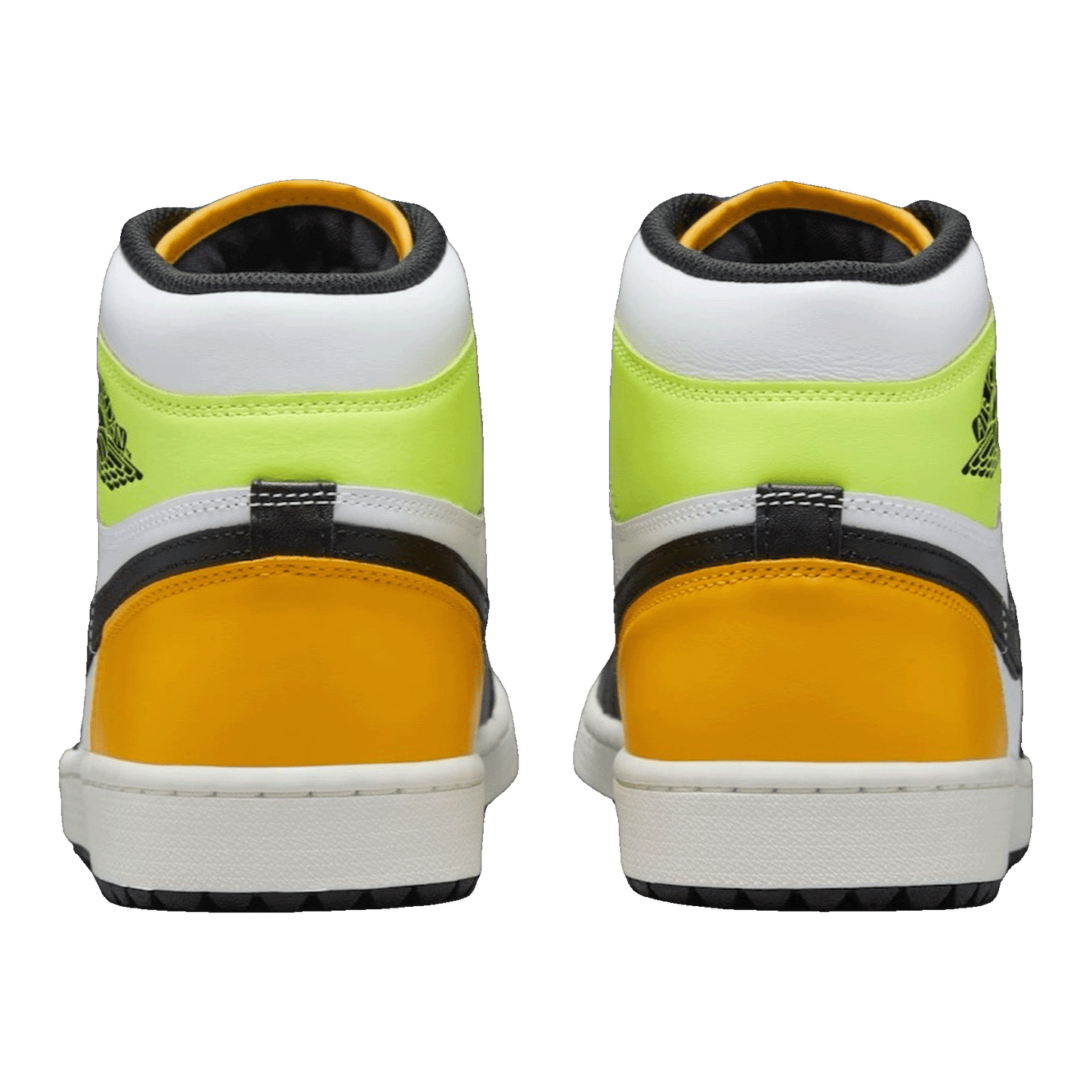 Nike Air Jordan 1 Retro High Golf White University Gold Volt Black Back