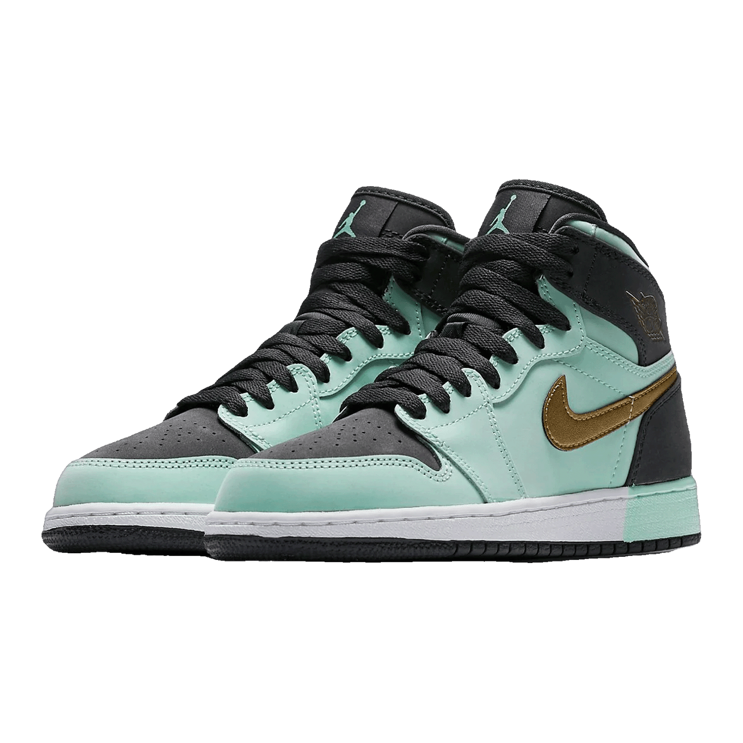 Nike Air Jordan 1 Retro High Mint Foam Anthracite Metallic Gold (GS) Side
