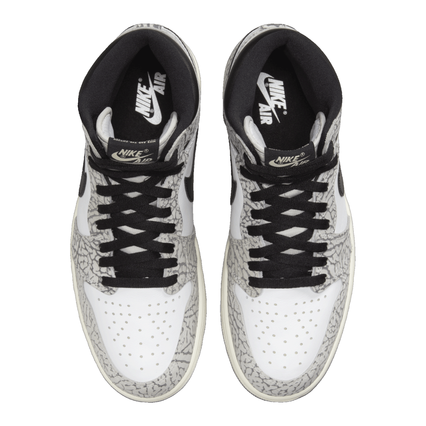 Nike Air Jordan 1 Retro High OG White Cement (GS) Oben