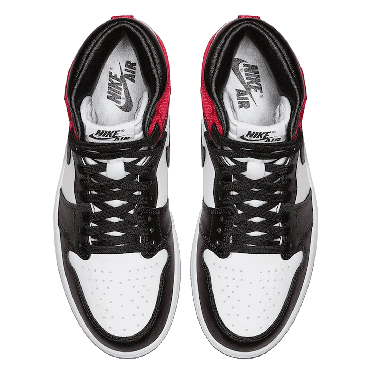 Nike Air Jordan 1 Retro High Satin Black Toe (W) Oben