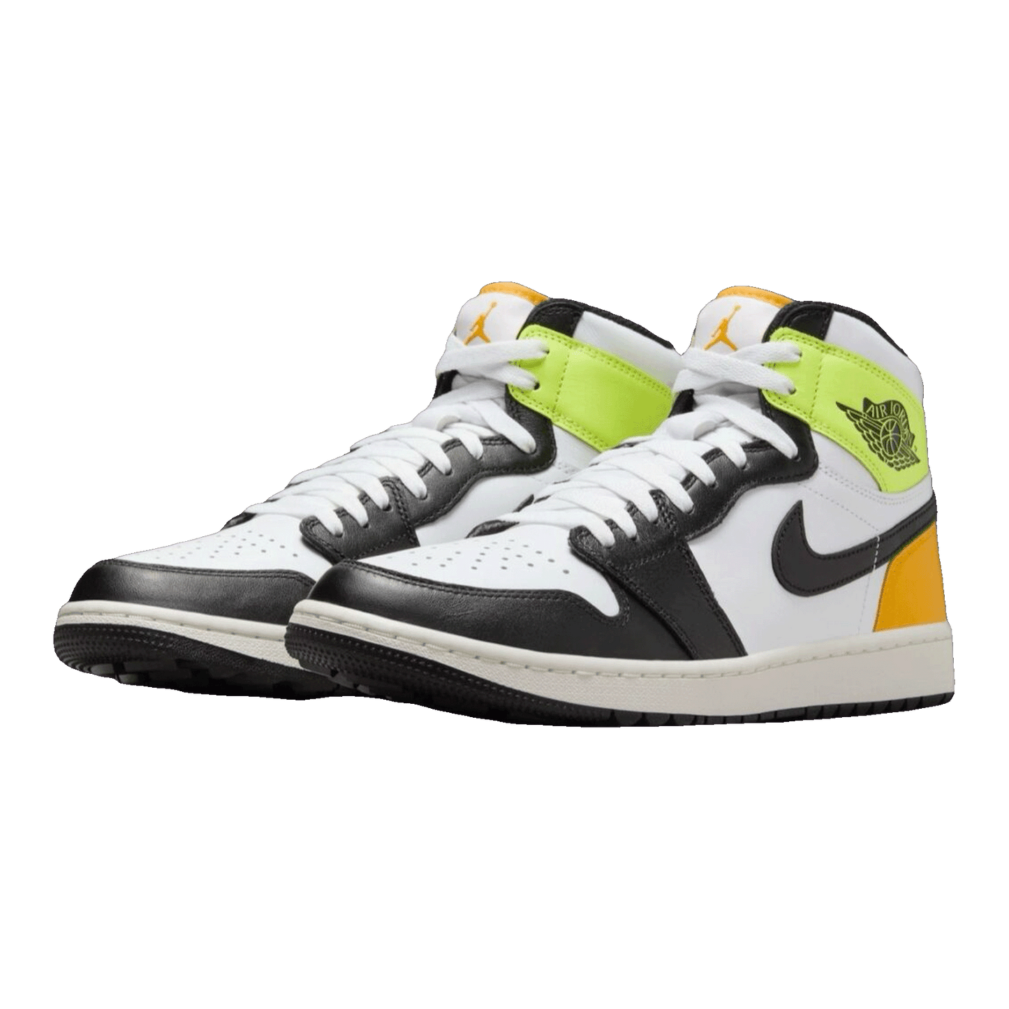Nike Air Jordan 1 Retro High White Black Volt University Gold Side