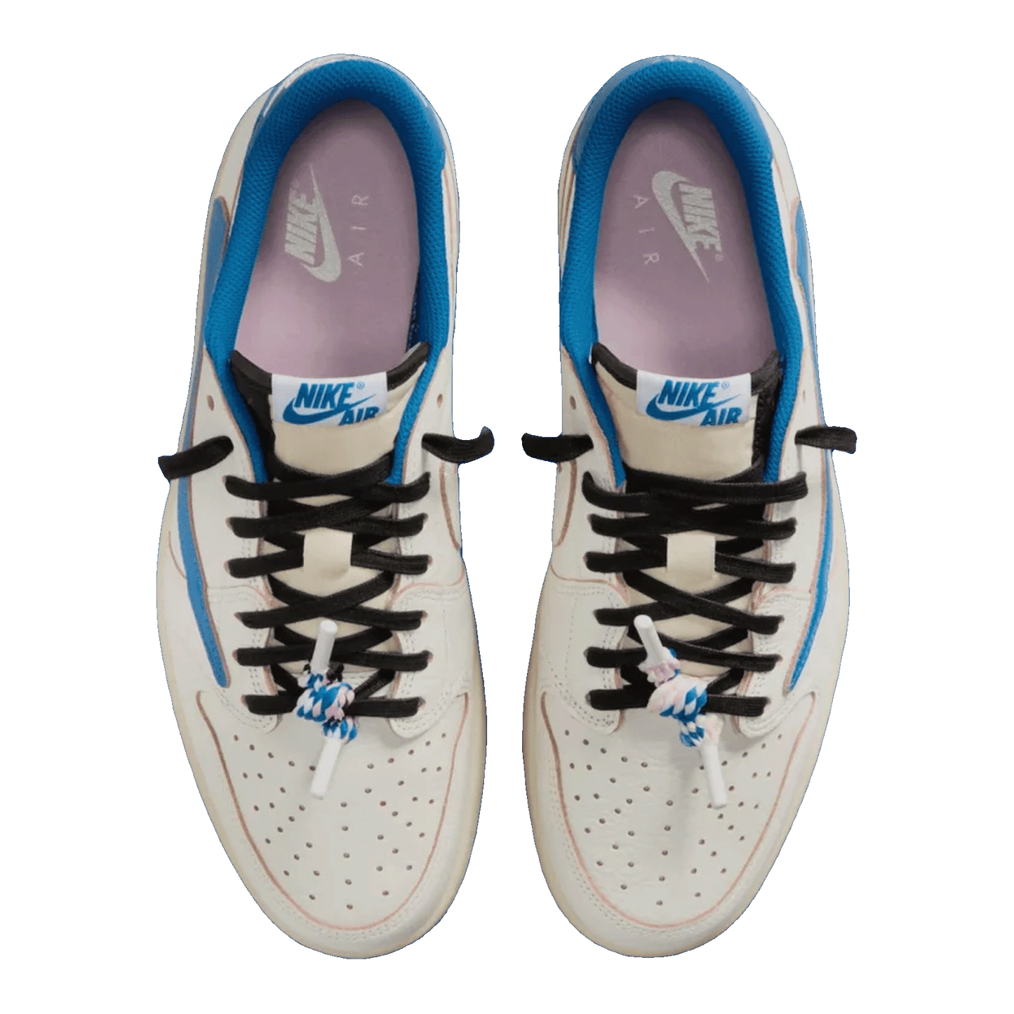 Nike Air Jordan 1 Retro Low OG SP Fragment x Travis Scott Sail Military Blue Oben