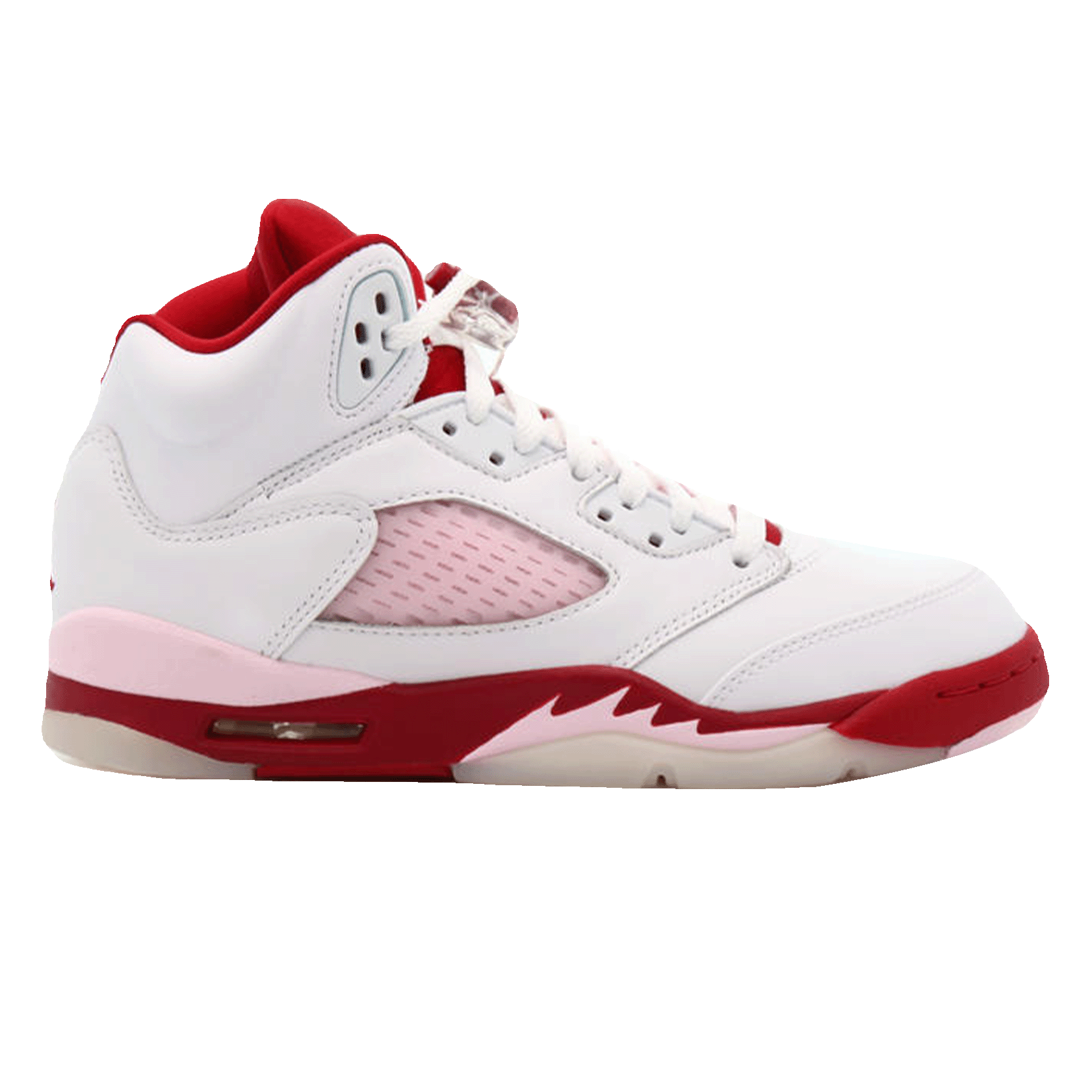 Nike Air Jordan 5 Retro White Pink Red GS Forty Four Sneaker