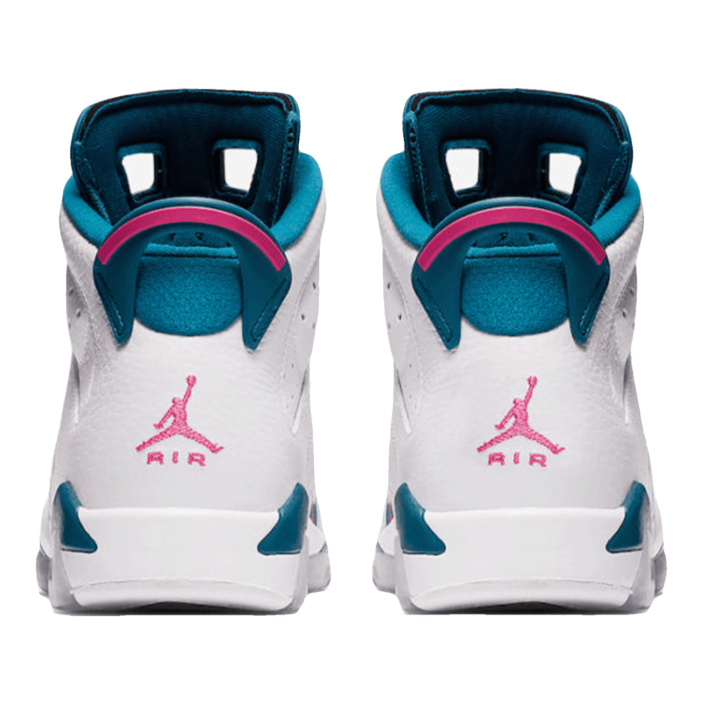 Nike Air Jordan 6 Retro White Laser Fuchsia Green Abyss (GS) Back