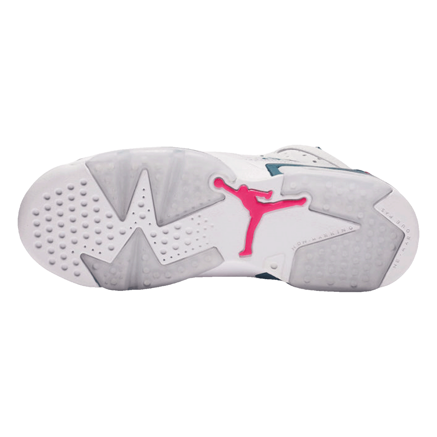 Nike Air Jordan 6 Retro White Laser Fuchsia Green Abyss (GS) Sohle