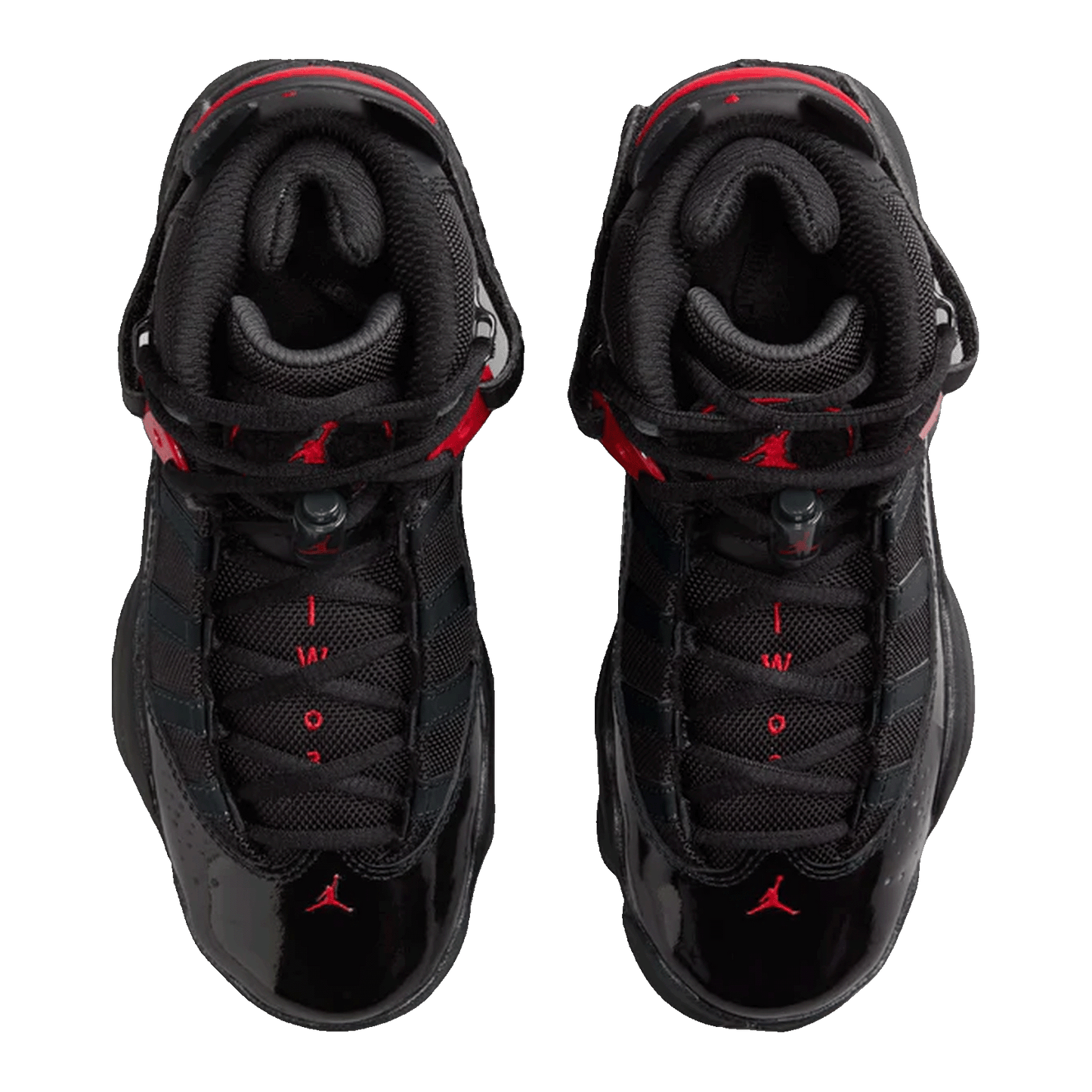 Nike Air Jordan 6 Rings Black Anthracite Fire Red (GS) Oben 323419-026