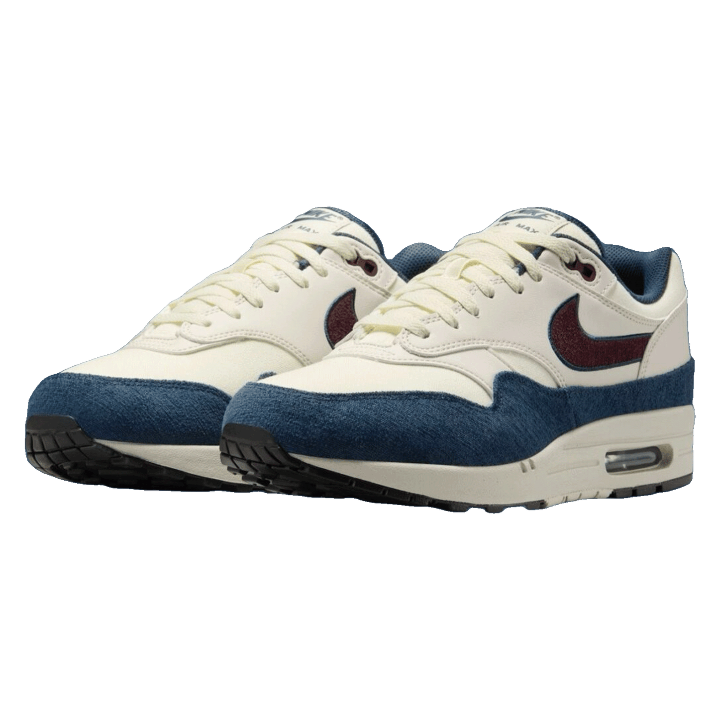 Nike Air Max 1 Coconut Milk Burgundy Crush Navy Side
