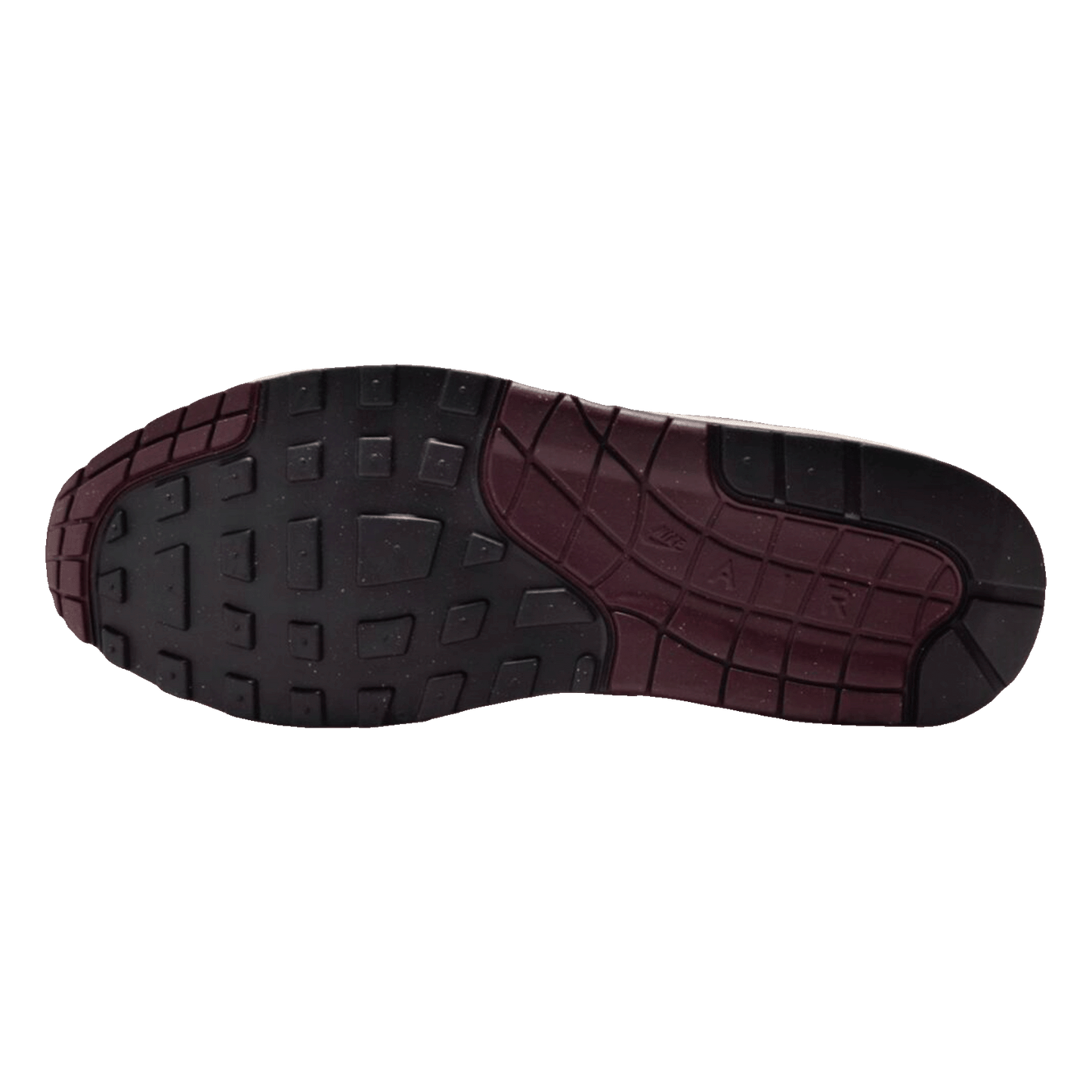 Nike Air Max 1 Essential PRM Cement Grey Burgundy Crush Sohle