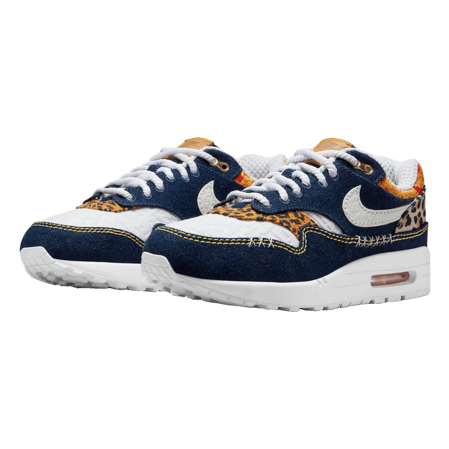 Nike Air Max 1 Premium Denim Leopard Side