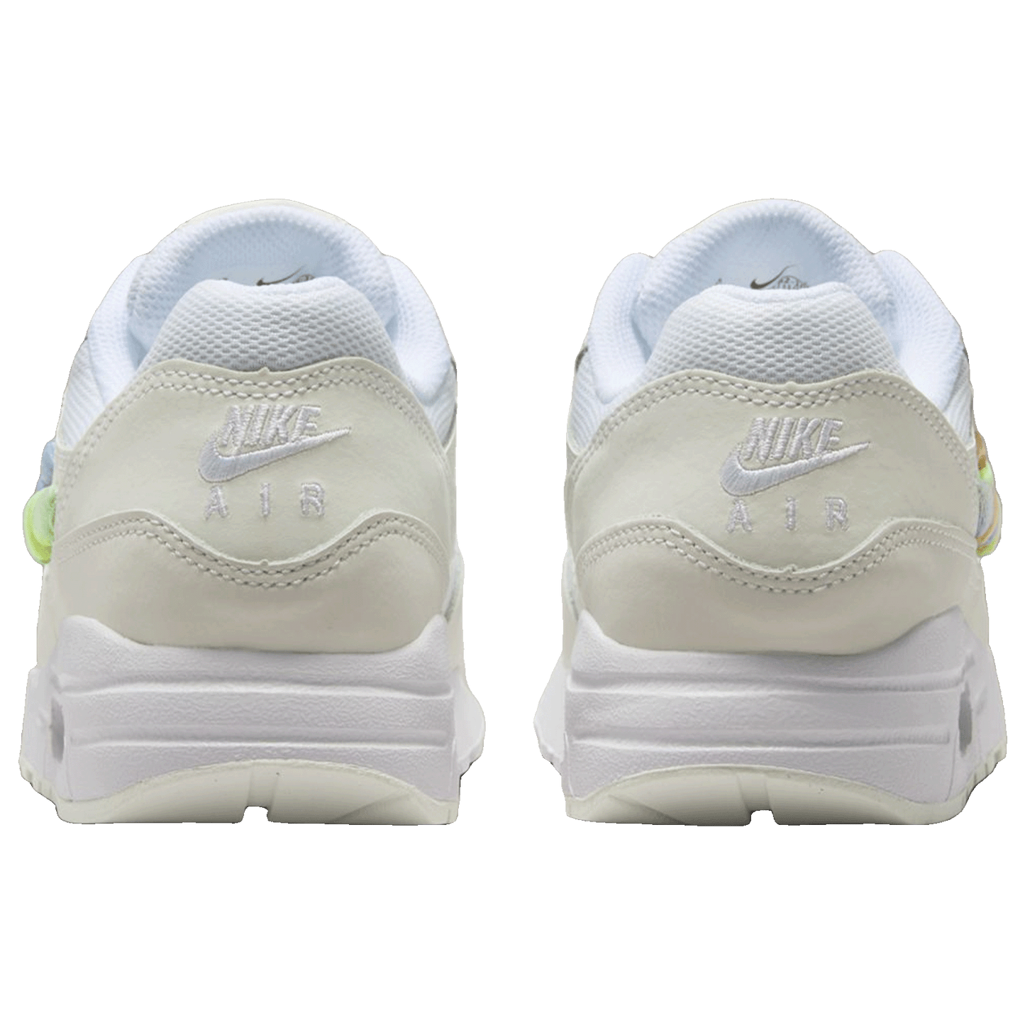 Nike Air Max 1 SE White Rainbow Lace Swoosh (GS) Back